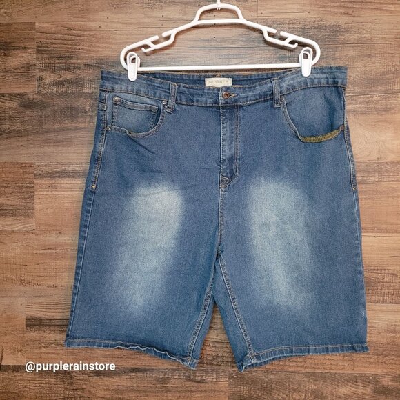Smith & Mills Relaxed Denim Shorts Size 42 Medium Light Wash Stretch Denim - Picture 1 of 12